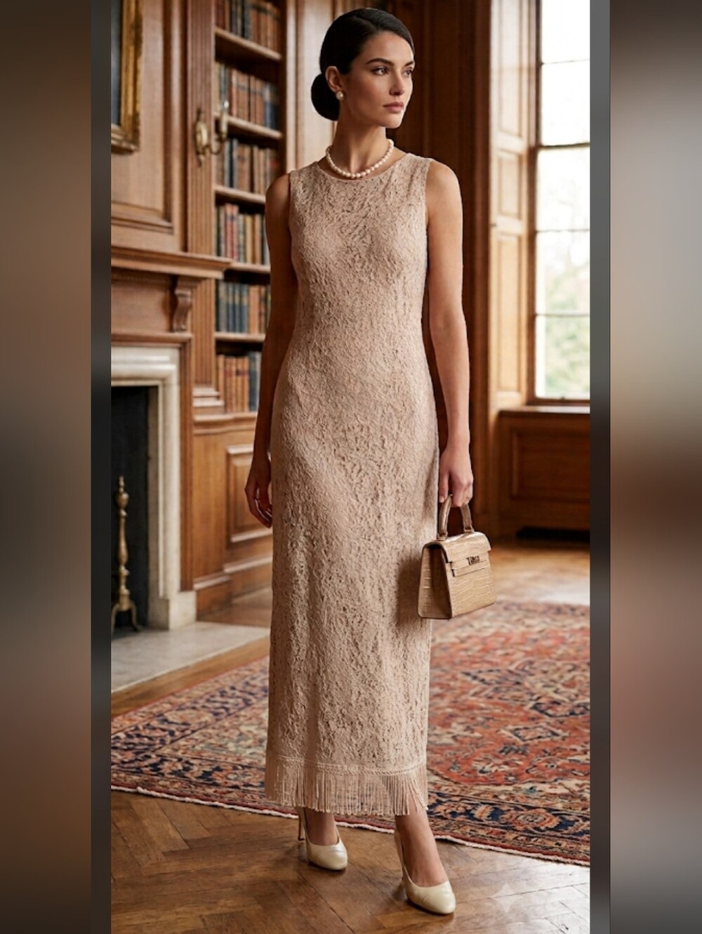 Vintage Another Thyme Lace Midi Dress 14 Sleeveless Old Money Elegant #drs21